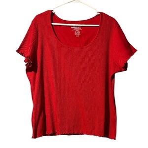 Fashion Bug Vibrant Red Short Sleeve Top